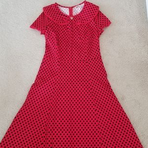 Beautiful Red & Black Polka Dot Dress